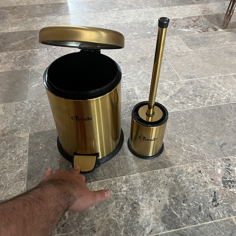 ست سطل و فرچه سیرکل مدل آرام بند تمام استیل